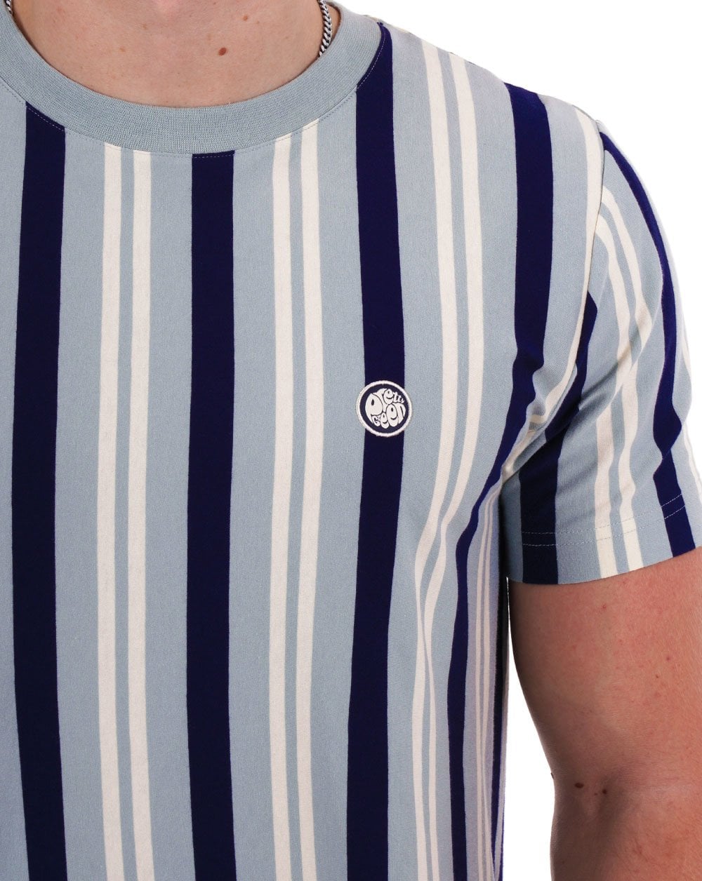 Pretty Green Capella Streifen T-Shirt Hellblau