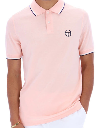 Sergio Tacchini Poloshirt mit Streifen, Pink/Weiß