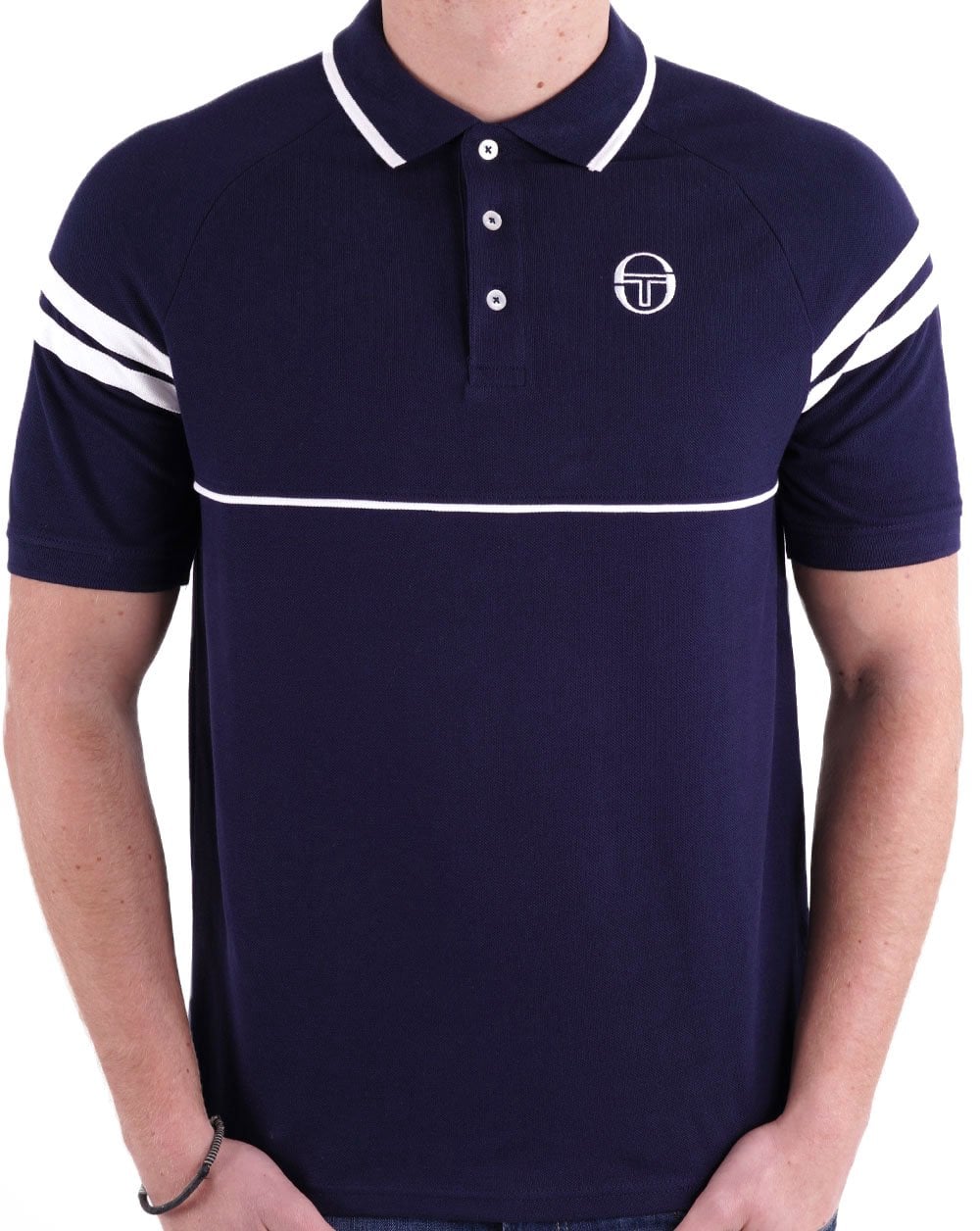 Sergio Tacchini Orion Poloshirt Marineblau/Weiß
