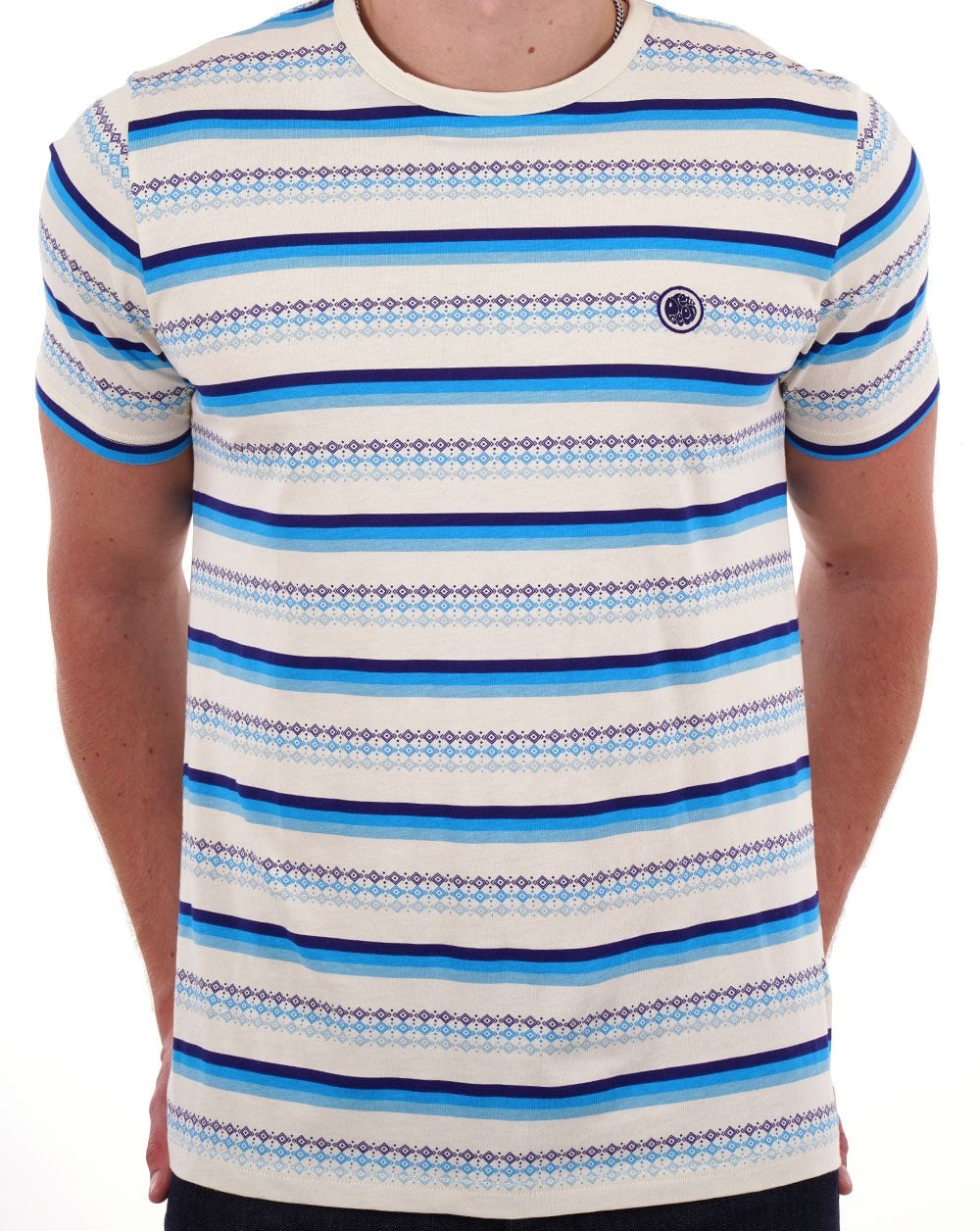 Pretty Green – Larman – Gestreiftes T-Shirt in Stein