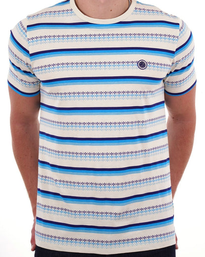 Pretty Green – Larman – Gestreiftes T-Shirt in Stein