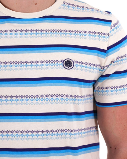 Pretty Green – Larman – Gestreiftes T-Shirt in Stein