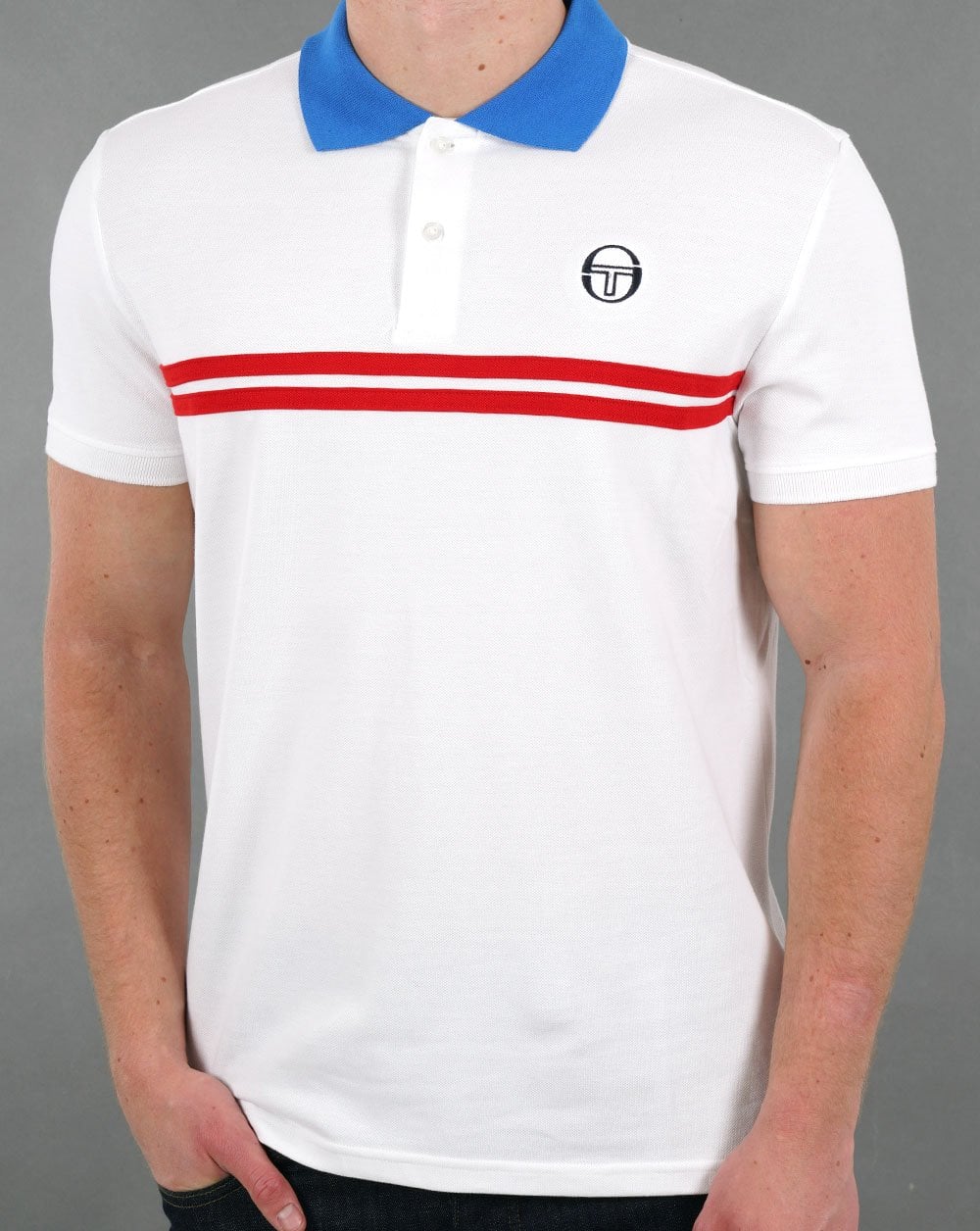 Sergio Tacchini Supermac Poloshirt Weiß/Rot
