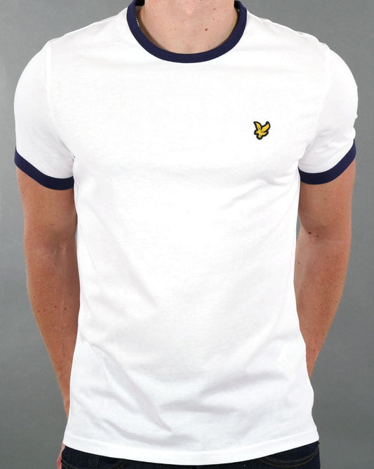 Lyle And Scott Ringer T-Shirt Weiß/Marineblau