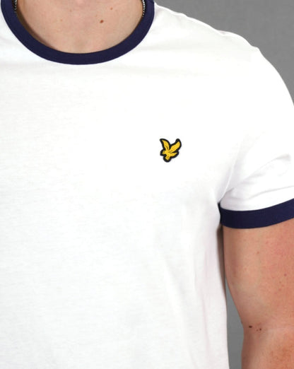 Lyle And Scott Ringer T-Shirt Weiß/Marineblau