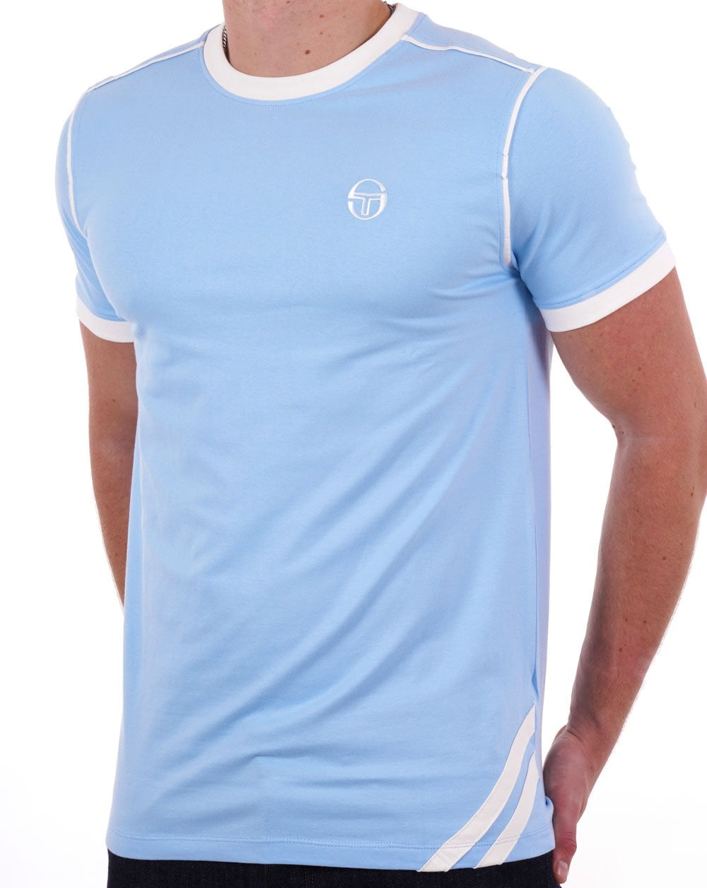 Sergio Tacchini 2-Streifen-T-Shirt Himmelblau