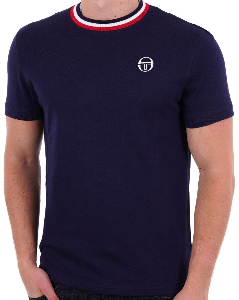 Sergio Tacchini Rainer T Shirt Navy/Red/White