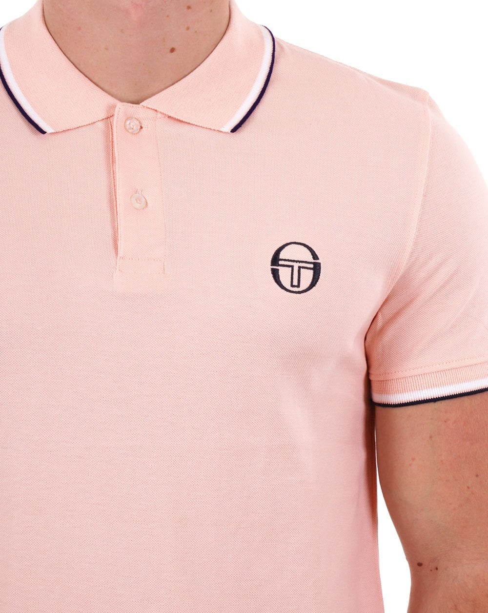Sergio Tacchini Poloshirt mit Streifen, Pink/Weiß