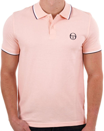 Sergio Tacchini Poloshirt mit Streifen, Pink/Weiß