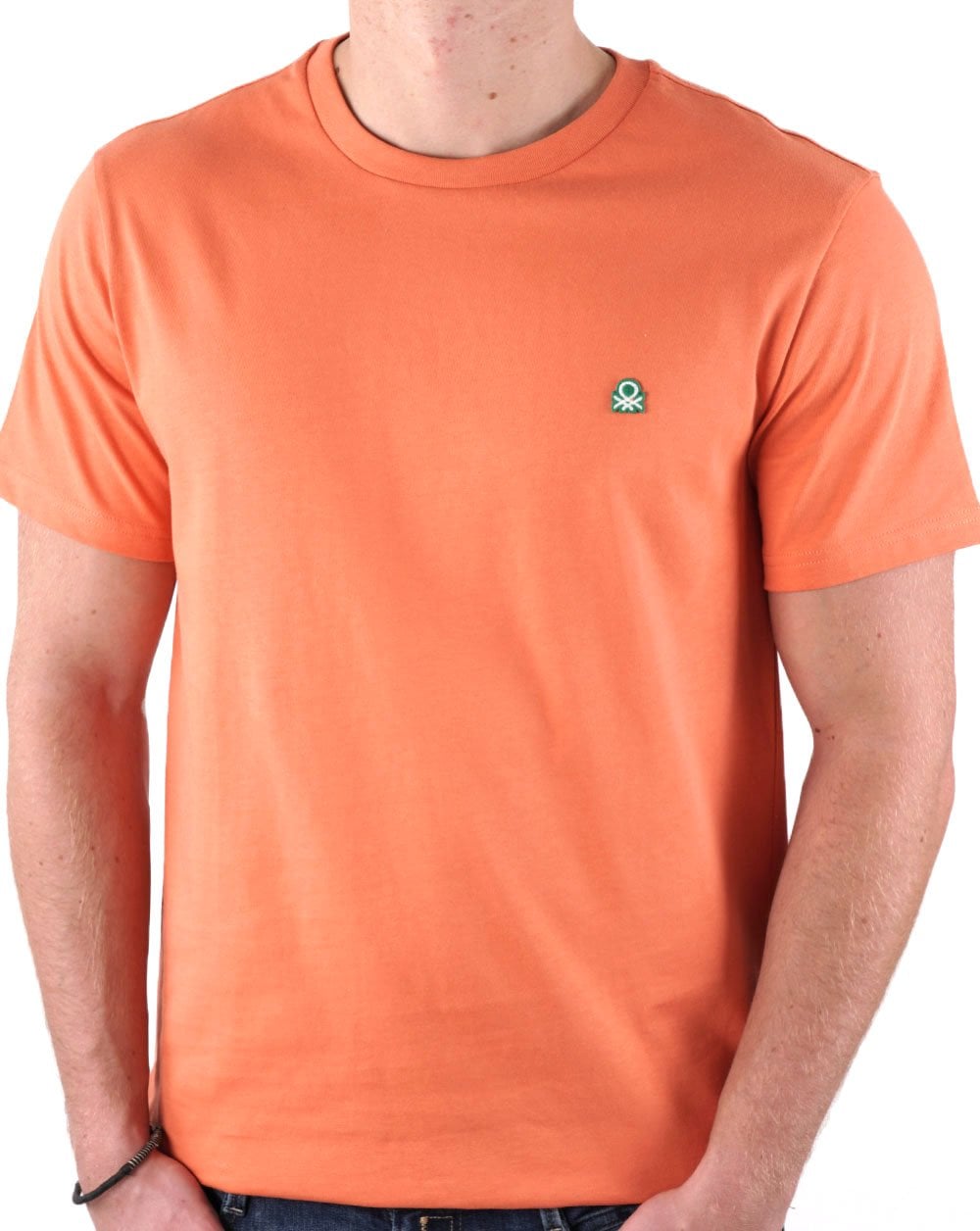 Benetton T-Shirt mit kleinem Logo Orange