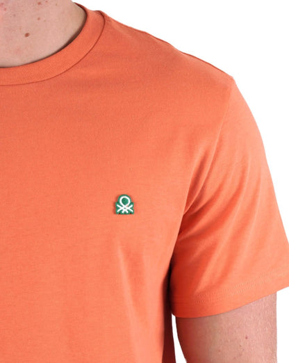 Benetton T-Shirt mit kleinem Logo Orange