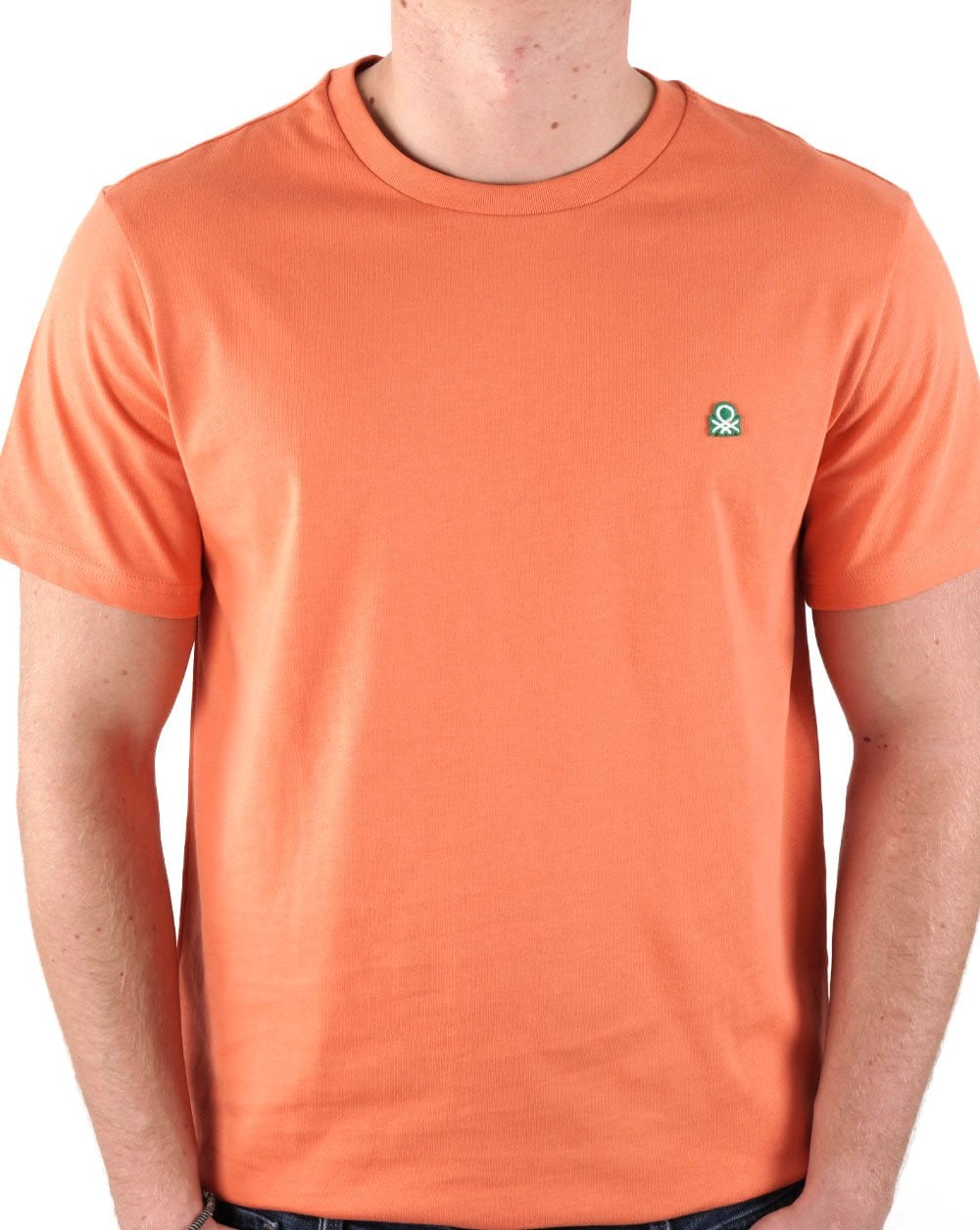 Benetton T-Shirt mit kleinem Logo Orange