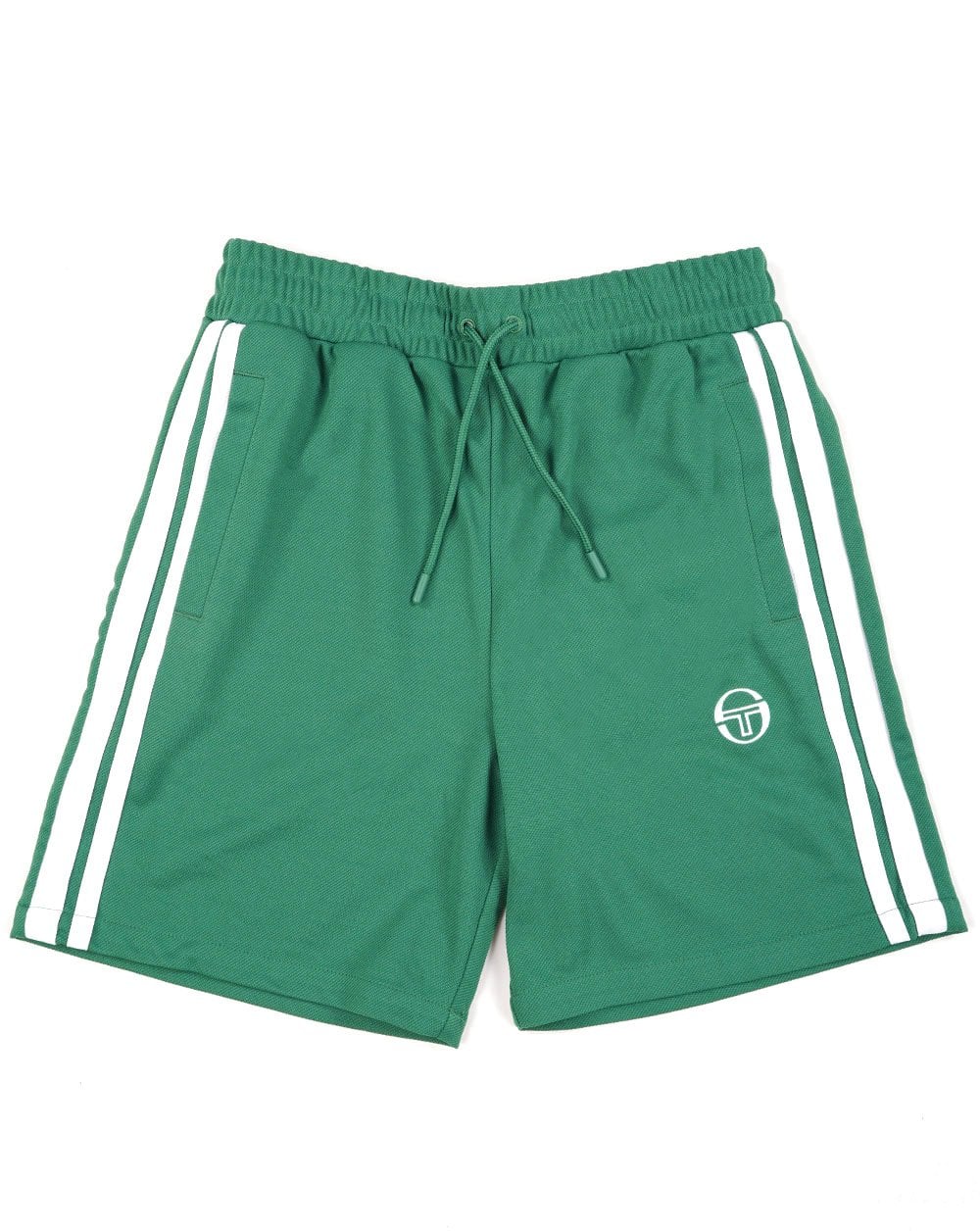 Sergio Tacchini Gestreifte Freizeitshorts Grün/Weiß