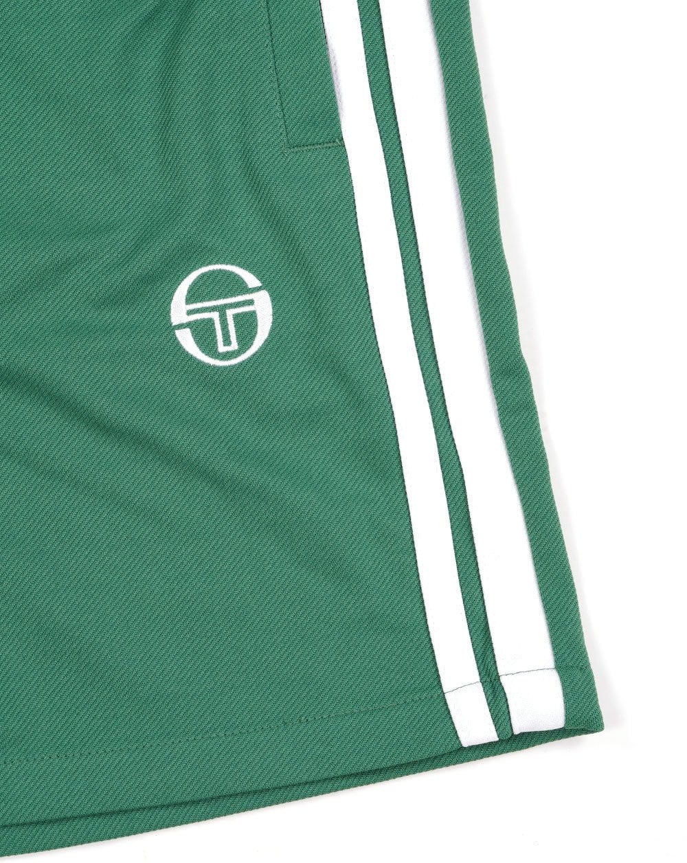 Sergio Tacchini Gestreifte Freizeitshorts Grün/Weiß