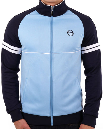 Sergio Tacchini Raglan-Trainingsoberteil, Himmelblau/Marineblau