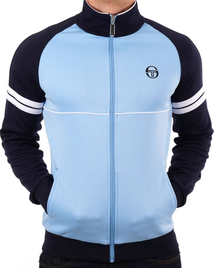 Sergio Tacchini Raglan-Trainingsoberteil, Himmelblau/Marineblau