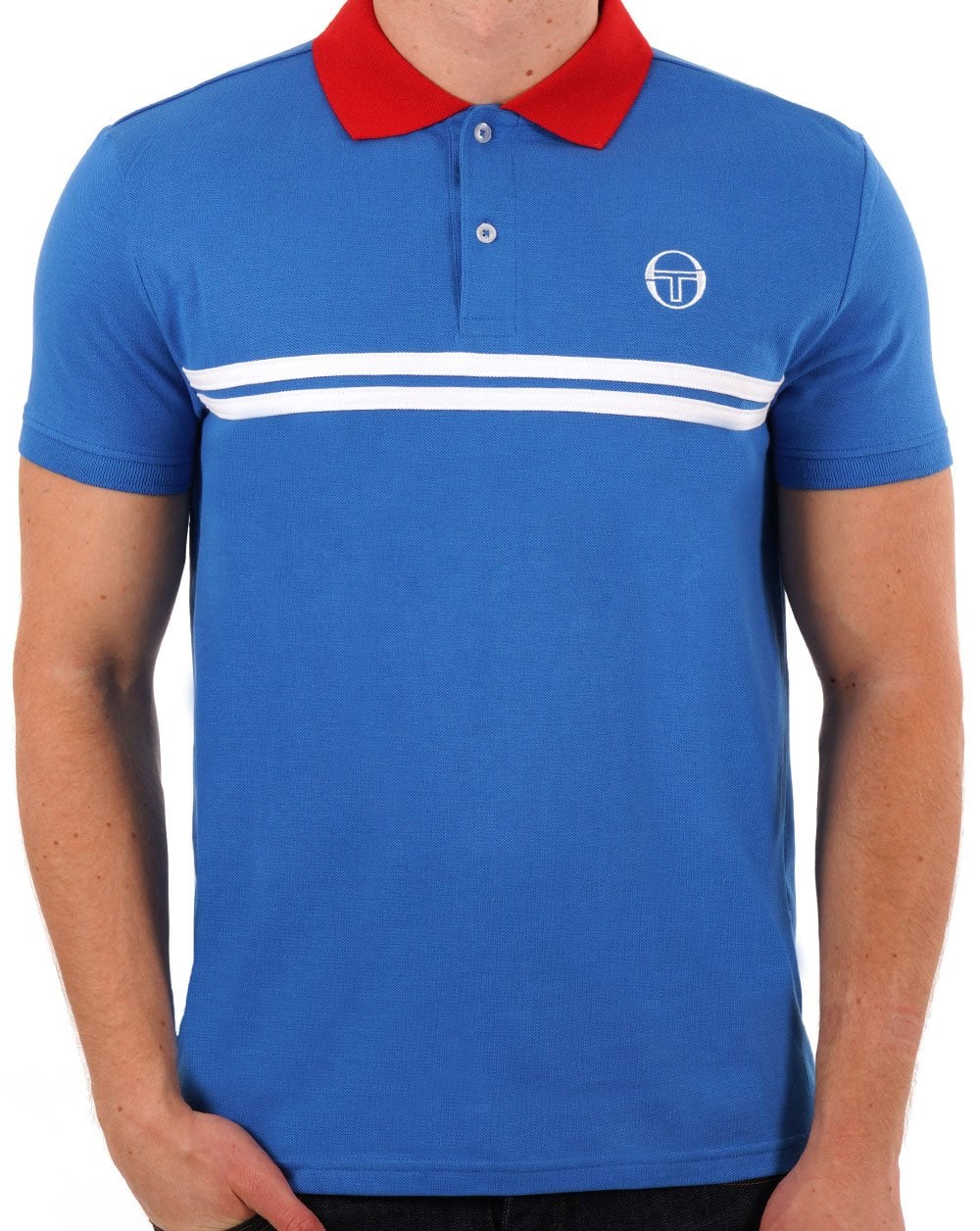 Sergio Tacchini Supermac Poloshirt Königsblau/Rot/Weiß