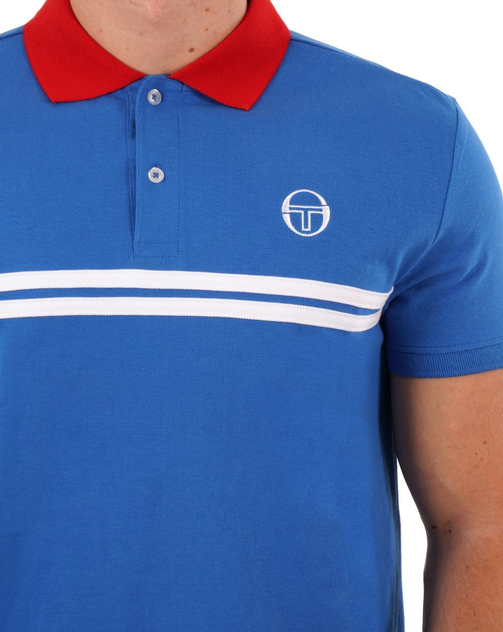 Sergio Tacchini Supermac Poloshirt Königsblau/Rot/Weiß