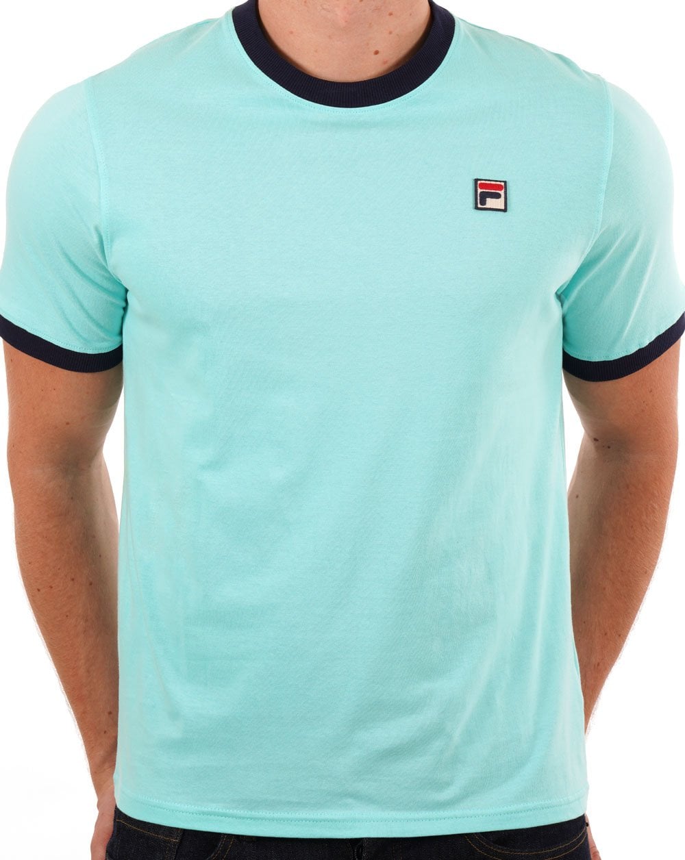 Fila Vintage Ringer T-Shirt Aruba Blau/Marineblau