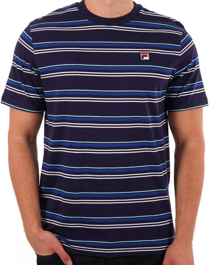 Fila Vintage Stan gestreiftes T-Shirt Marineblau