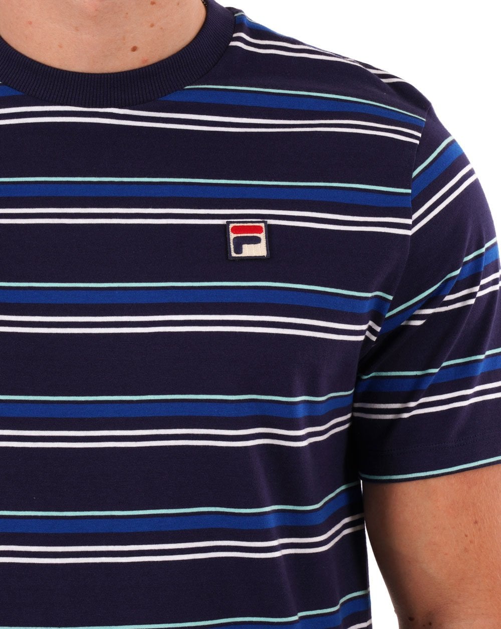 Fila Vintage Stan gestreiftes T-Shirt Marineblau