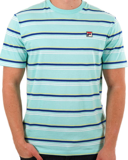 Fila Vintage Gestreiftes T-Shirt Aruba Blau