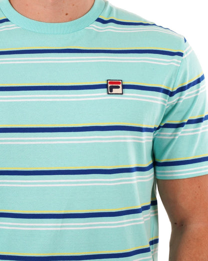 Fila Vintage Gestreiftes T-Shirt Aruba Blau