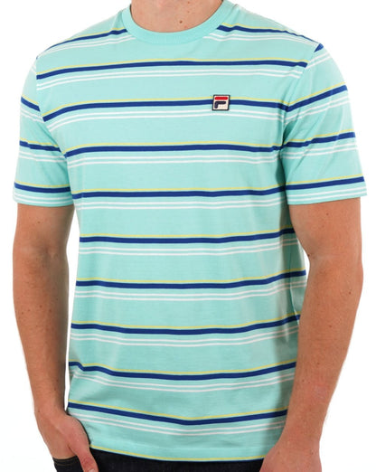Fila Vintage Gestreiftes T-Shirt Aruba Blau