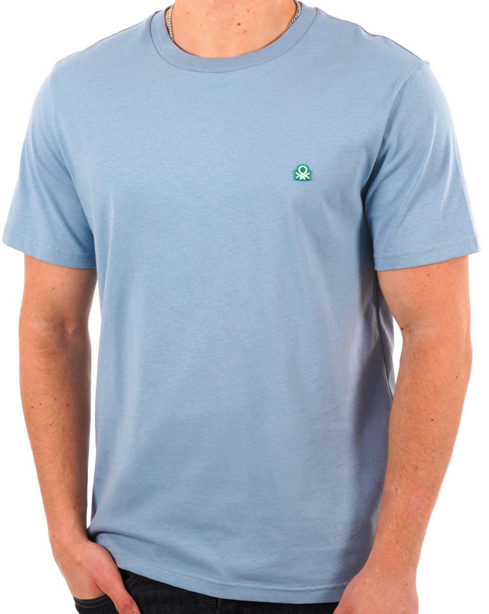 Benetton T-Shirt mit kleinem Logo Himmelblau