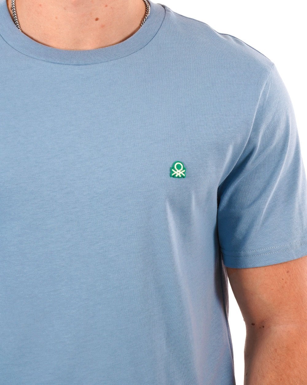 Benetton T-Shirt mit kleinem Logo Himmelblau