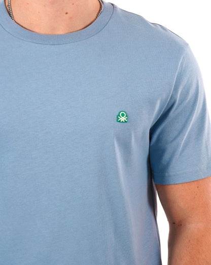 Benetton T-Shirt mit kleinem Logo Himmelblau