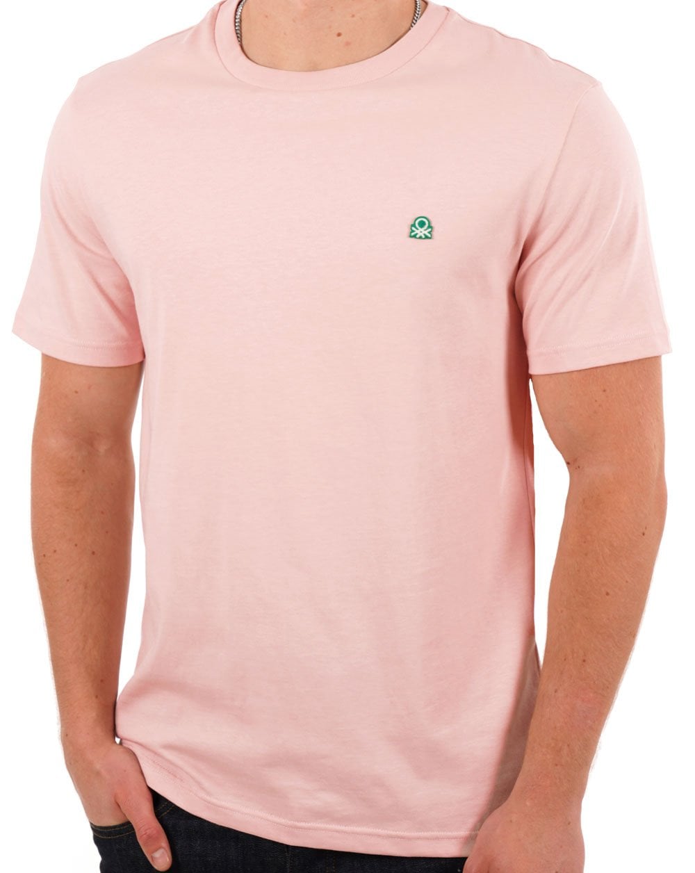 Benetton T-Shirt mit kleinem Logo Rosa