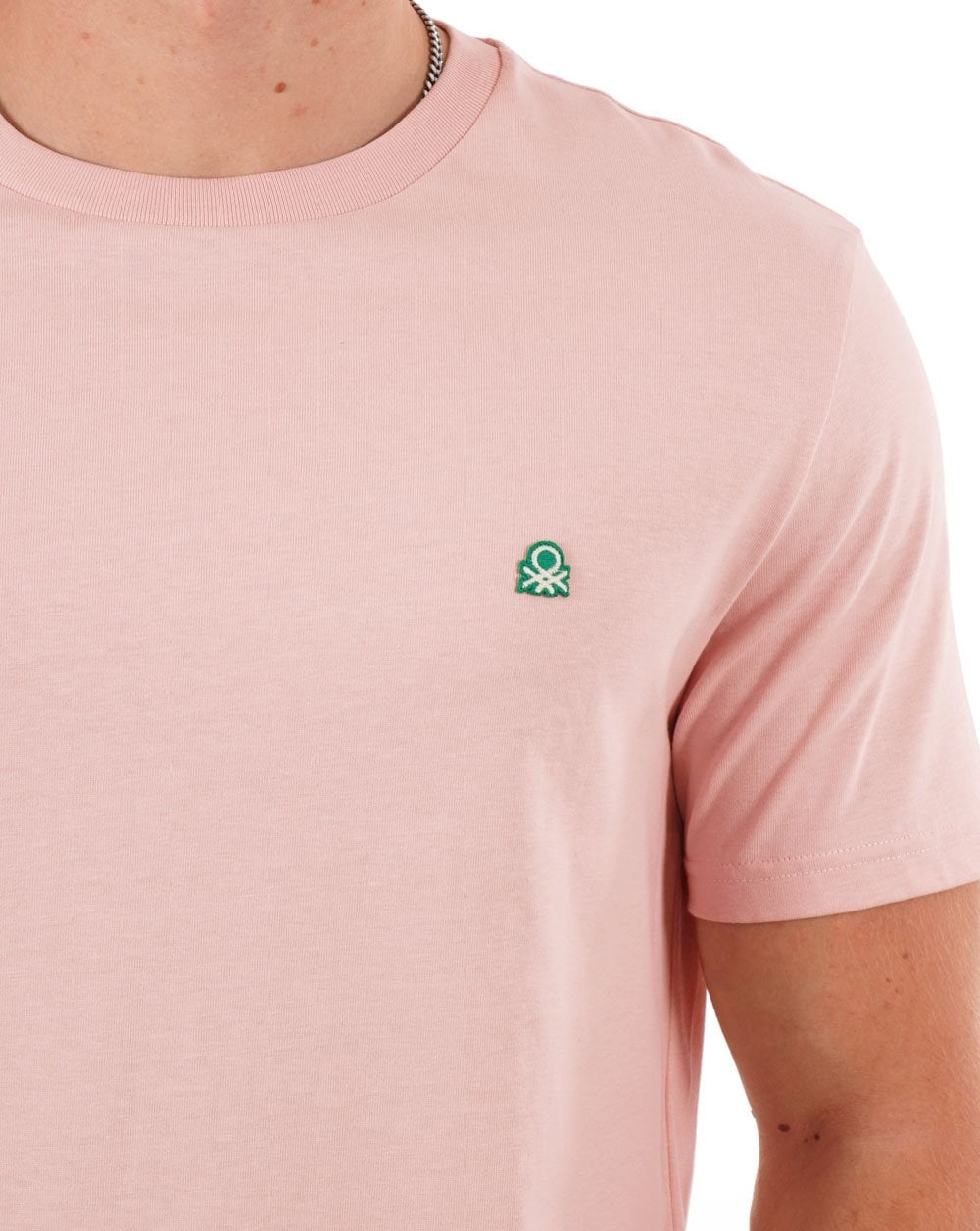 Benetton T-Shirt mit kleinem Logo Rosa