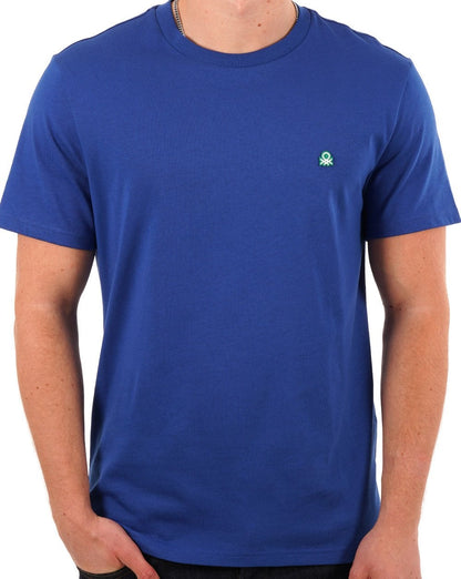 Benetton – T-Shirt mit kleinem Logo in Königsblau