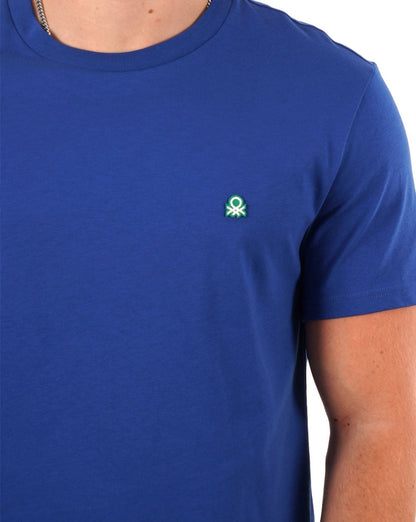 Benetton – T-Shirt mit kleinem Logo in Königsblau