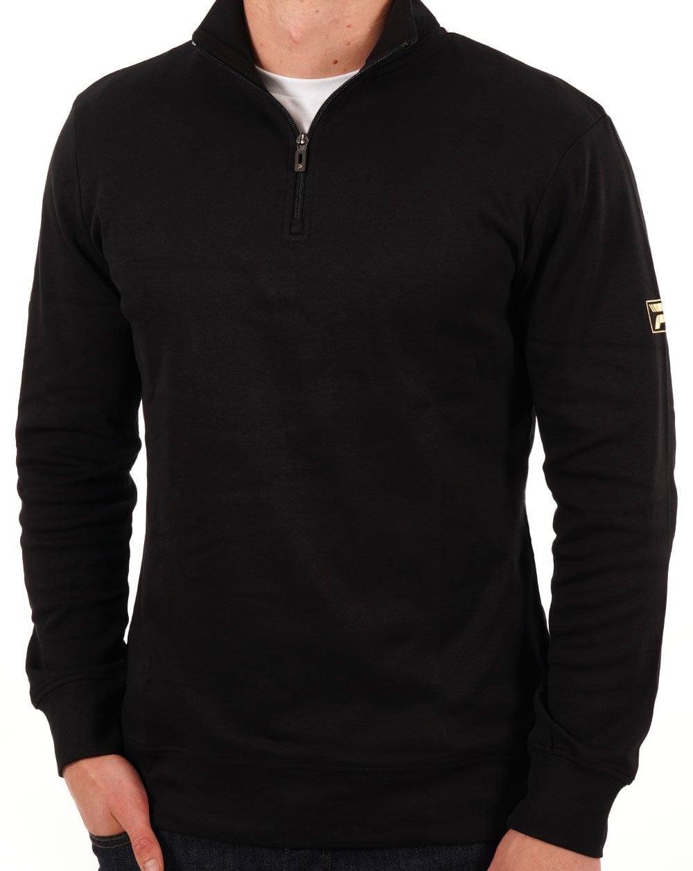 Patrick Villan 1/4 Zip Top Schwarz/Gold