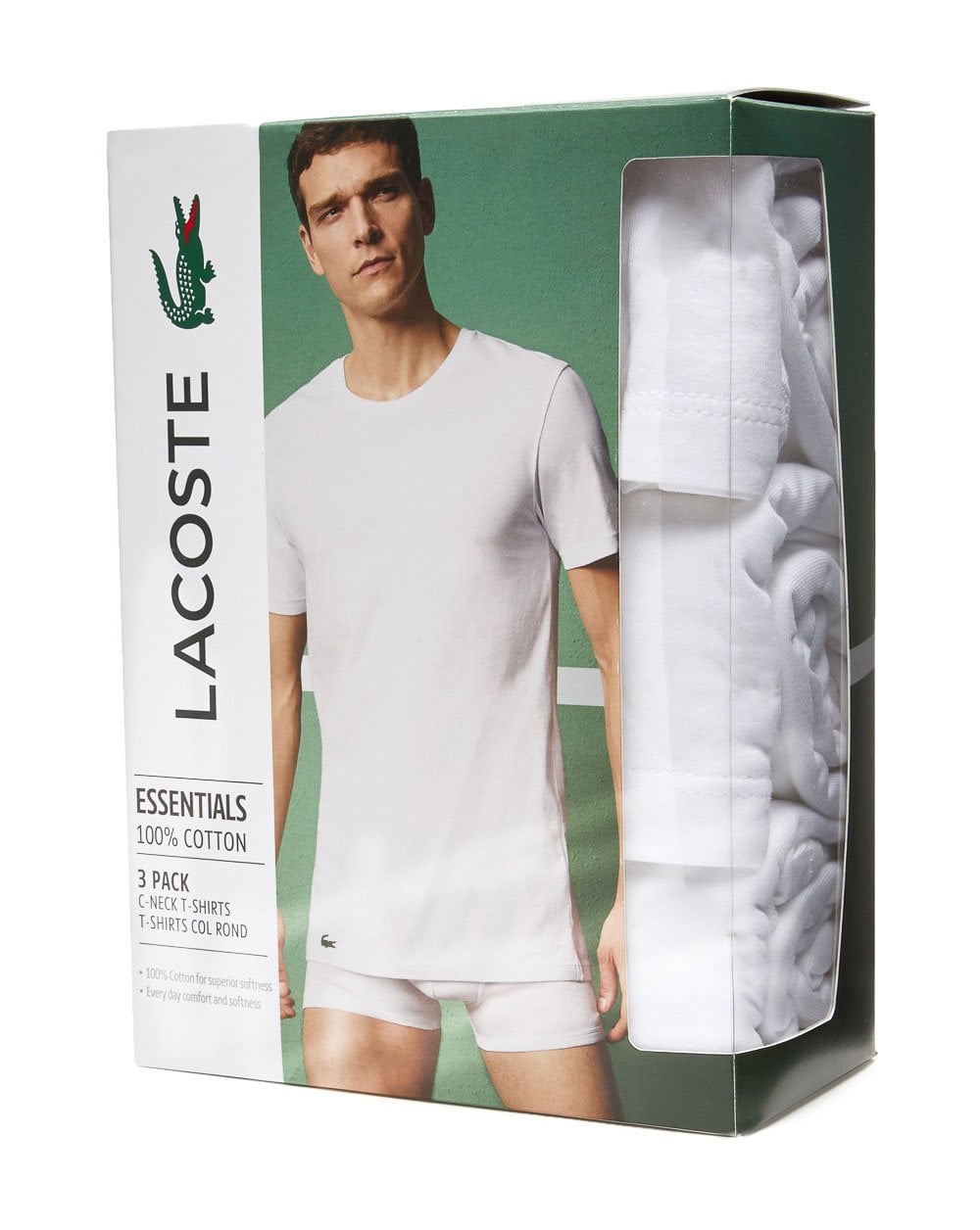 Lacoste Triple Pack Label T-Shirt Weiß/Weiß