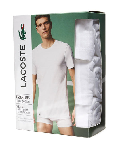 Lacoste Triple Pack Label T-Shirt Weiß/Weiß