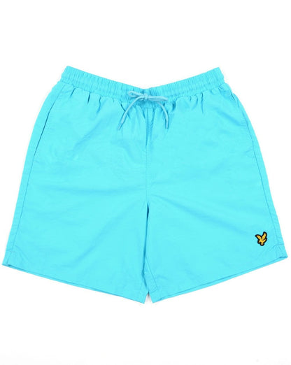 Lyle &amp; Scott – Badeshorts mit Logo in Blau