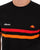 Ellesse Two Stripe T Shirt Black/Red/Orange