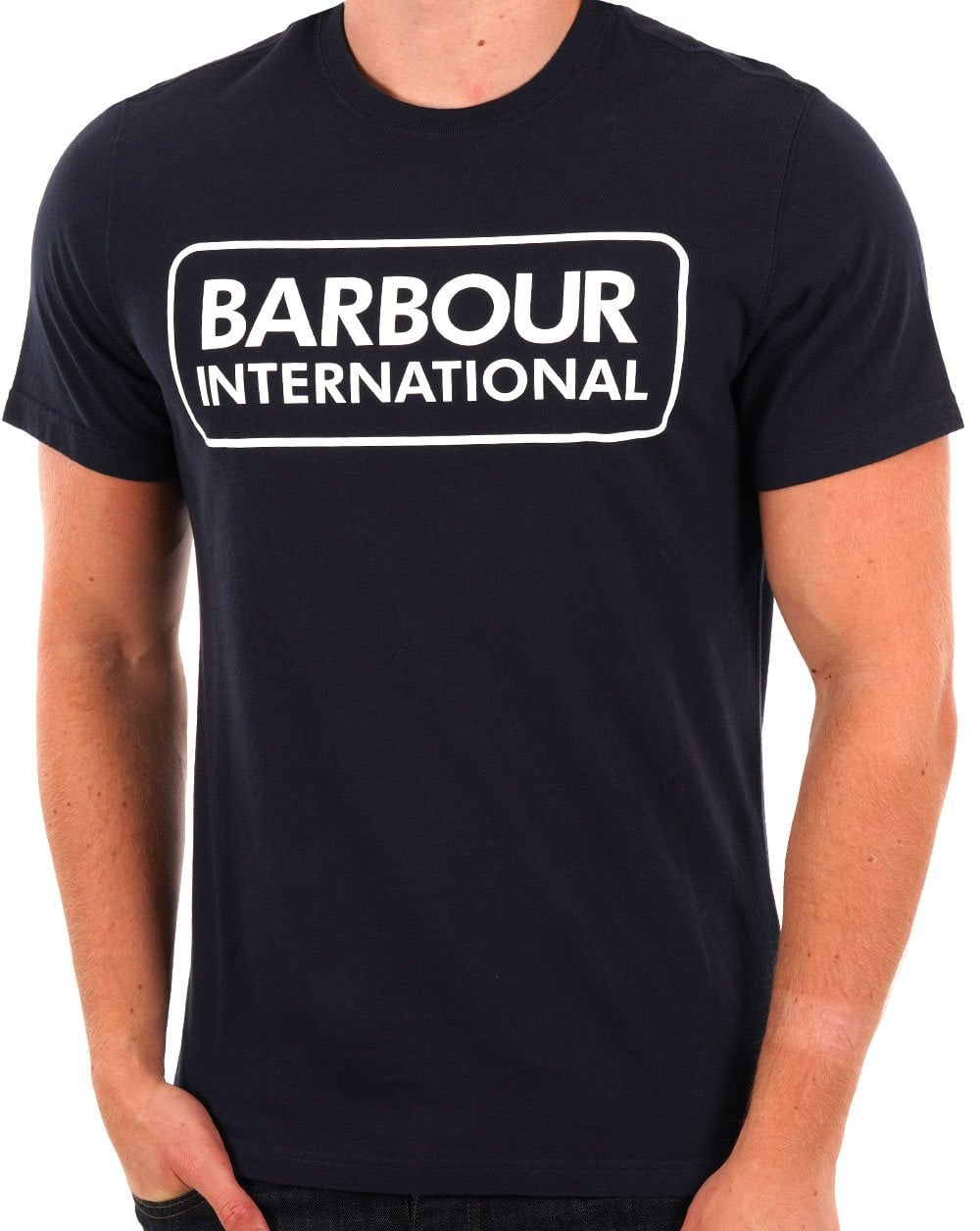 Barbour International Block Logo T-shirt Navy/white