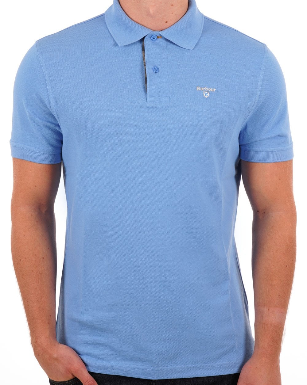 Barbour Tartan Piqué Polo Blau