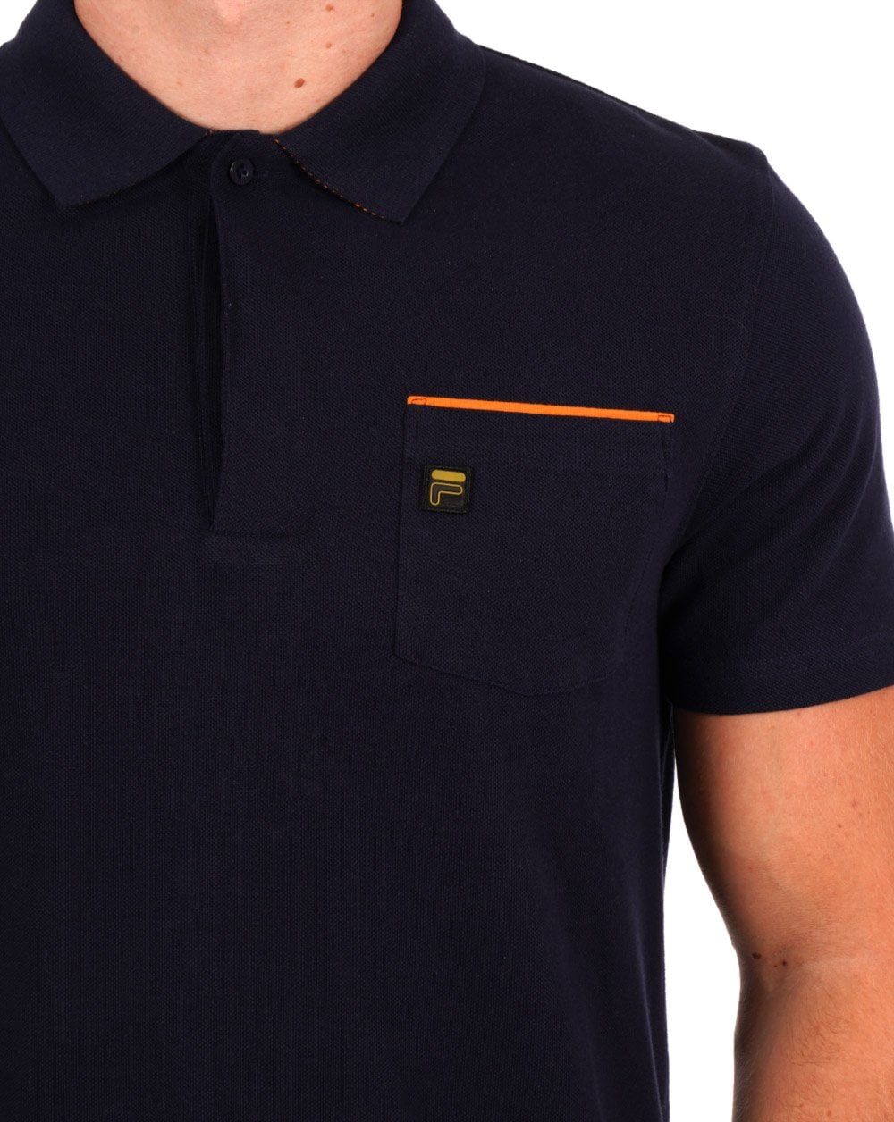 Fila Gold Bruni Polo Shirt Navy/Orange