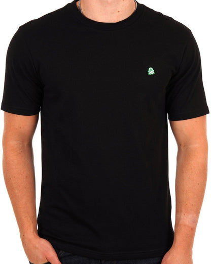 Benetton T-Shirt mit kleinem Logo in Schwarz