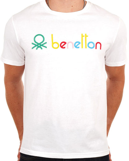 Benetton Colours Logo T-Shirt Weiß
