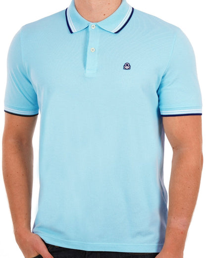 Benetton Poloshirt mit Streifen in Hellblau