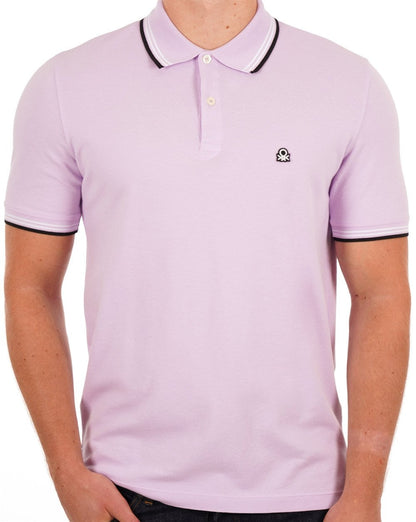 Benetton Poloshirt mit Streifen in Flieder