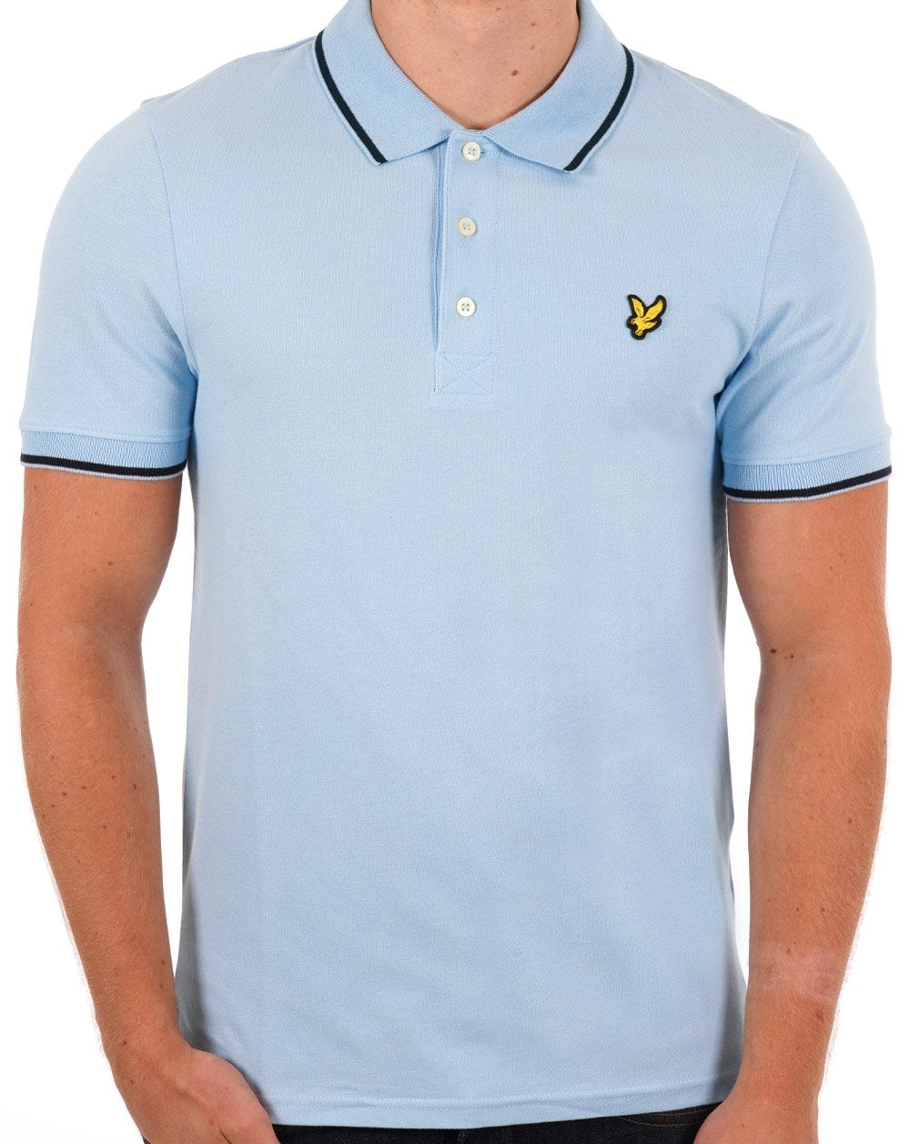 Lyle &amp; Scott Poloshirt mit Streifenmuster, Himmelblau/Marineblau
