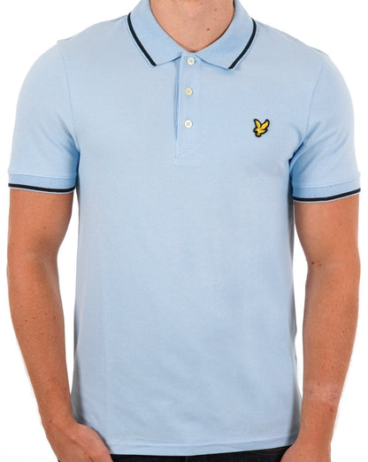 Lyle &amp; Scott Poloshirt mit Streifenmuster, Himmelblau/Marineblau
