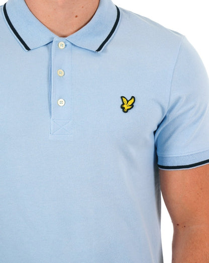 Lyle &amp; Scott Poloshirt mit Streifenmuster, Himmelblau/Marineblau